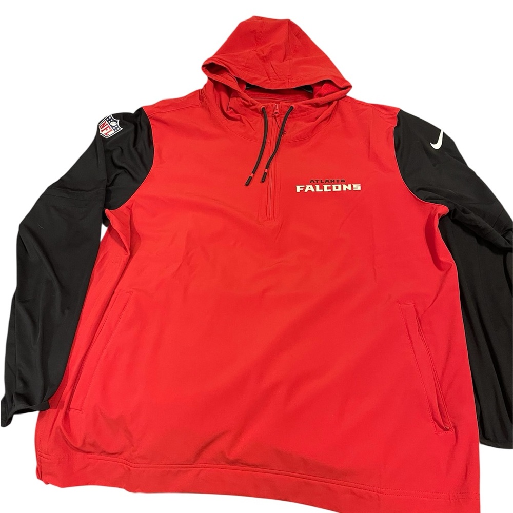 Nike Atlanta Falcons Red and Black Men's 1/4 Zip Pullover Jacket